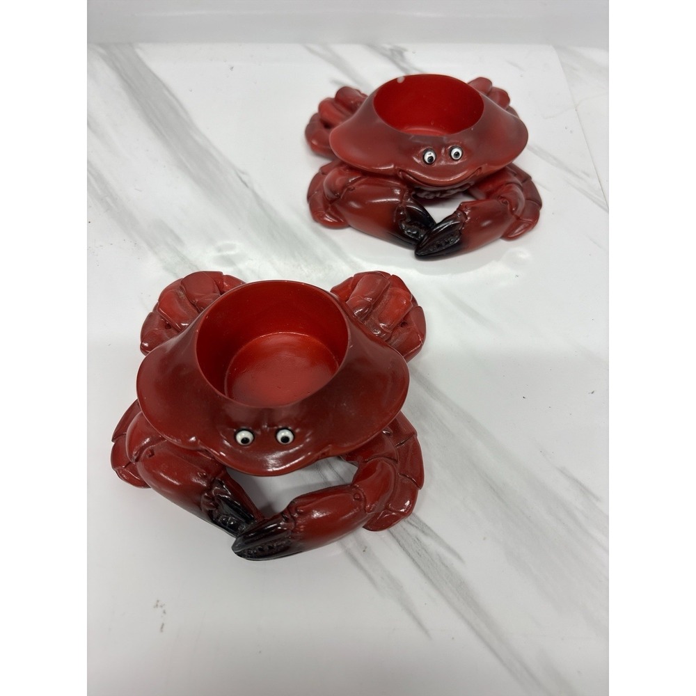Yankee Candle Crab Tea Light Holders Beach House Nautical lot of 2 Beach Decor